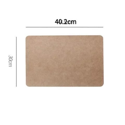 Leather Placemat Coffee Brown Table Mat Waterproof Oilproof Heat-Insulated Plate Bowl Pad Table Decor