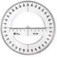 thumbnail image 1 of Transportador de círculo completo 360, herramienta de medición de matemáticas de plástico de 15cm, transportador redondo de ángulo medio completo TUNC Sencillez, 1 of 5