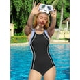 thumbnail image 6 of Charmo Color Blocked One Piece Swimsuit for Womens Athletic Bathing Suits Training Sport Slimming Swimwear, 6 of 6
