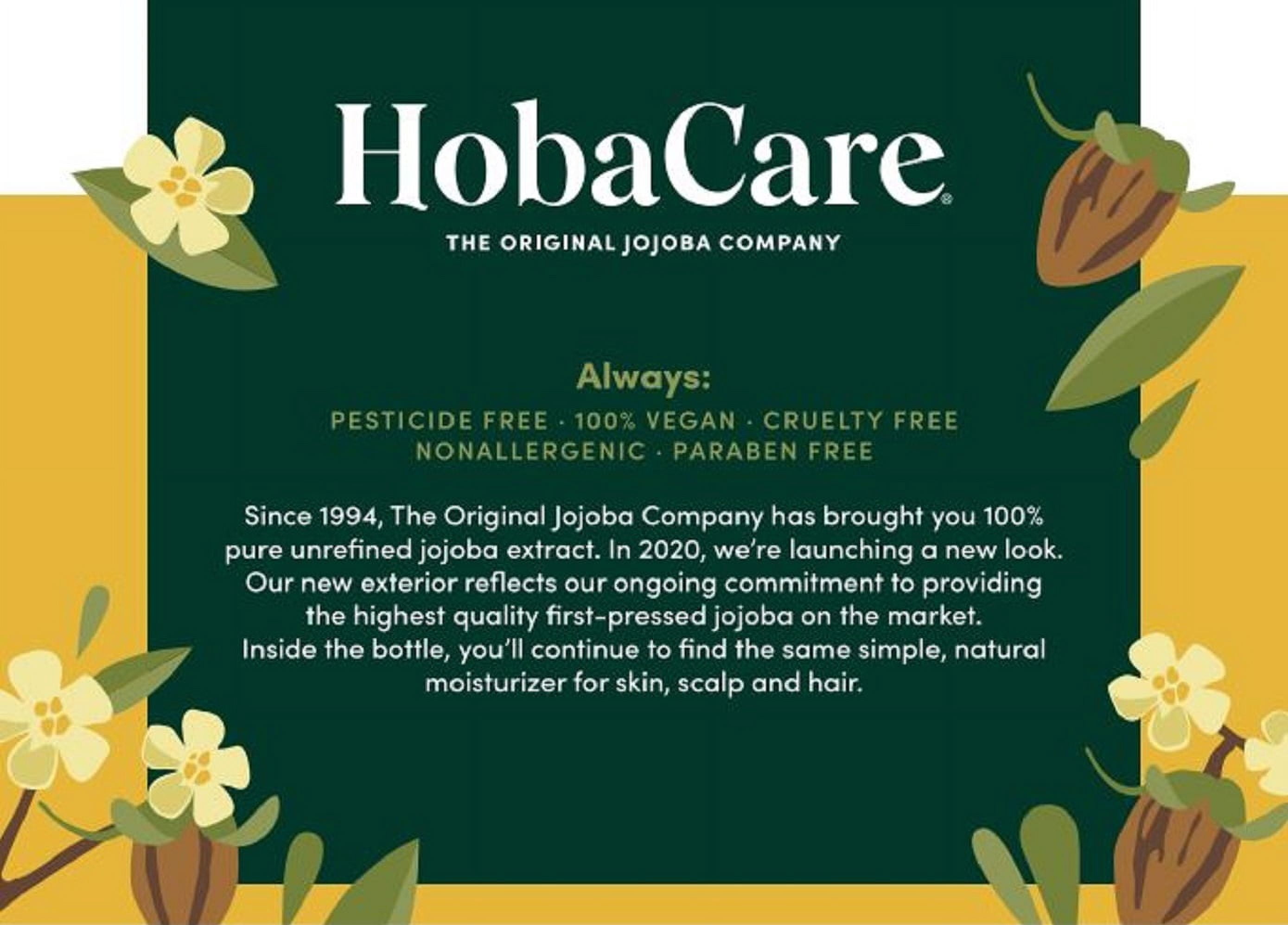 HobaCare Baby Organic Jojoba Oil , 8.45 oz. (250 mL) – Pure Jojoba for Face, Body, & Hair – Suitable for All Skin Types – 100% Pure Cold-Pressed Jojoba Oil