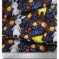 thumbnail image 2 of Soimoi Silk Fabric Fox & Bunny Kids Fabric Prints by Yard 42 Inch Wide, 2 of 5