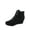 Black, variant on Sammy-06 Women's Lace Up High Top Ankle Hidden Wedge Heels Sneaker Boots