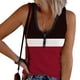 thumbnail image 2 of Mujeres Negro Tank Top Camisetas sin mangas para mujer, camisetas de punto sin mangas con cuello en V informales de verano, chaleco de con estampado degradado (Red, L), 2 of 4