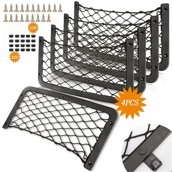 Car Trunk Storage Net - 4 PCS - Black - Car