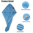 thumbnail image 3 of Unique Bargains Soft Microfiber Hair Towel Wrap for Long Thick Hair 25.6"x9.8" Lake Blue, 3 of 7