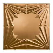 FASÄDE Art Deco Decorative Vinyl 2ft x 2ft Lay in Ceiling Panel in Polished Copper (5 Pack)