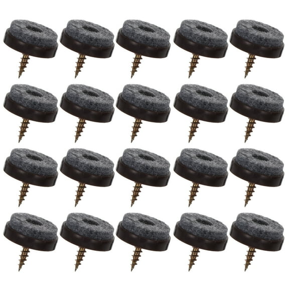 FRCOLOR Chair Leg Covers 50pcs Round Heavy Duty Nail on Anti Sliding Felt Pad Non Pads Floor Protectors for Wooden Furniture Chair Tables Leg Feet ( Brown And White ),0.87"X0.87"X0.79"