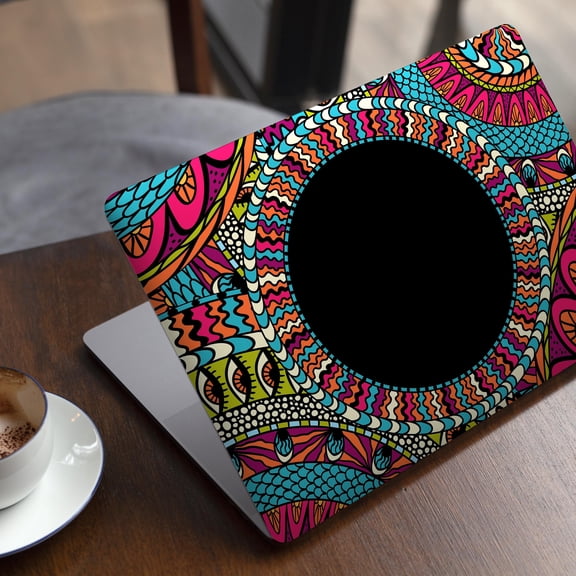 DesignSkinz Vector Colored Aztec Pattern WIth Black Connect Point Full-Body Skin Decal Wrap Cover for MacBook 12" Retina (A1534)