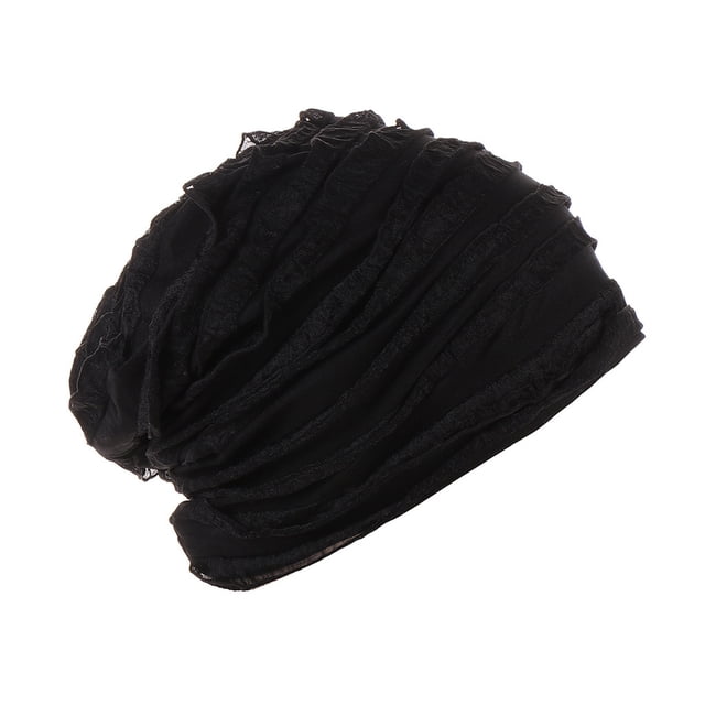 KIHOUT Bonnets Chapeaux Femmes Pliants à Volants Inde Chapeau Chimio Musulman à Volants Couvre-Chef Turbans Bonnet