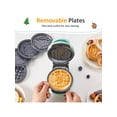 thumbnail image 4 of 4" Mini Waffle Maker: 6 In 1 Waffle Iron With 6PC Nonstick Removable Plates Set (Santa Claus, Christmas Tree, Witch & Pumpkin), Perfect Mini Waffle Maker For Kids And Families, Light Blue, 4 of 7