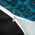 thumbnail image 4 of Homewish Moody Halloween Bat Duvet Cover Queen,Gothic Damask Pattern Queen Bedding,Teal Black,Black Reversible,3pcs,1 Duvet Cover and 2 Pillowcases, 4 of 6