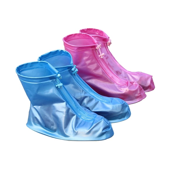 Cheer.US Waterproof Shoe Cover Boots, Upgrade Thick Reusable Overshoes with Zipper, Resistant Rain Boots Non-Slip Washable Protection for Women, Men