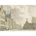 thumbnail image 3 of Abraham de Haen II 24x18 Black Modern Framed Museum Art Print Titled - Town Hall and Markt in Bergen Op Zoom (1739), 3 of 5