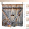 thumbnail image 4 of Rustic Barn Door Shower Curtain 72Wx72H Inch Farmhouse Lavender Country Wooden Vintage Plank Western Farm Retro Old Gate Wood Wheel Bathroom Decor Fabric Polyester Waterproof 12 Pack Hooks, 4 of 6