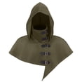 thumbnail image 2 of Medieval Hooded Cloak For Men, Renaissance Cowl Shawl Scarf, Halloween Festival Short Poncho Cape Accessories, 2 of 7