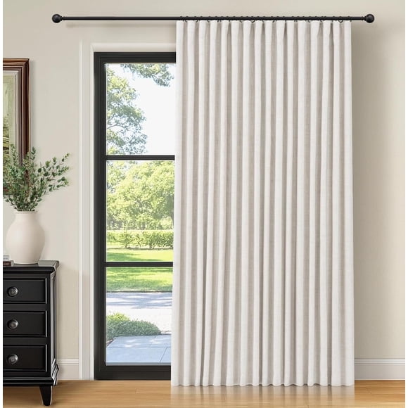 INOVADAY Rideaux Thermiques pour Porte Coulissante, Rideaux Occultants 100 % pour Chambre à Coucher, Draperies pour Porte Coulissante en Verre Extra Larges pour Patio en Lin T