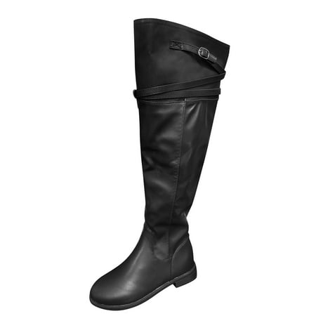 

Womens Boots Size 9 Knee High Peep Toe Thigh High Boots for Women plus Size Chunky Winter Boots Women Buckle Shoes Boots Barrel Boots Size Zipper Winter Thigh Women s Belt Breathable High Retro Flat