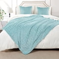 thumbnail image 4 of Home Soft Things Plush Faux Fur Throw & 2 Pillow Covers Set - Pastel Turquoise - 50"x60"/18"x18", 4 of 9