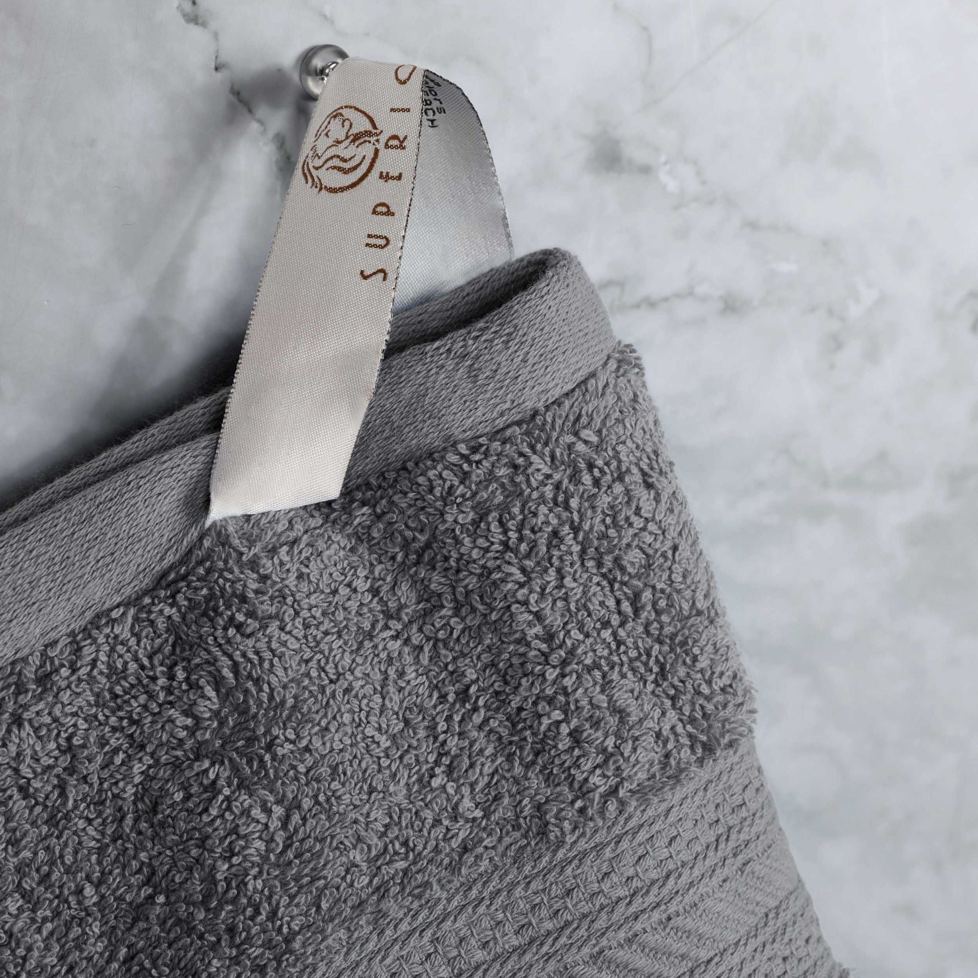 Superior Atlas Heavyweight Plush 3 Piece Cotton Towel Set, Grey