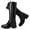 Black PU 972, variant on Love Steetly Knee High Boots for Women Comfort Low Heeled Tall Long Boot Round Toe Fall Winter Flat Riding Combat Womens Boots.
