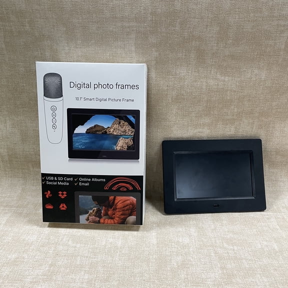 Digital Photo Frame, HD 4:3 Screen, Easy Setup, Share Photos & Videos, Black