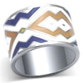 thumbnail image 1 of High Polished No Plating Stainless Steel Ring with Epoxy, Multi Color - Size 7, 1 of 1