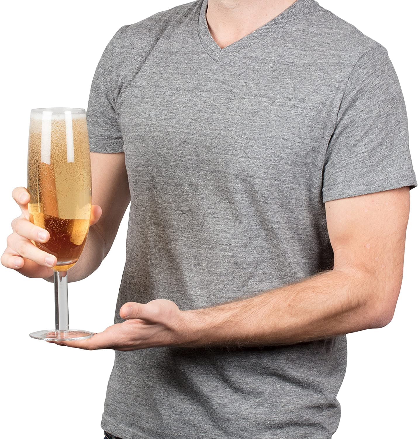 Oversized XL Champagne Flute Glass - 25 oz- Holds a Full Bottle of Champagne, Wine or Jumbo Cocktails - Fun Giant Glassware for Parties, Bachelorettes & 21st Birthdays- Great Graduation Gift