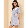 thumbnail image 4 of INSPIRE CHIC Junior's Peter Pan Collar Short Sleeve Floral Mini Dress, 4 of 6