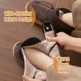 thumbnail image 2 of AUXDIQ Women Men Winter Slippers Adjustable House Shoes Indoor Outdoor, Brown, 11/12 US, 2 of 5