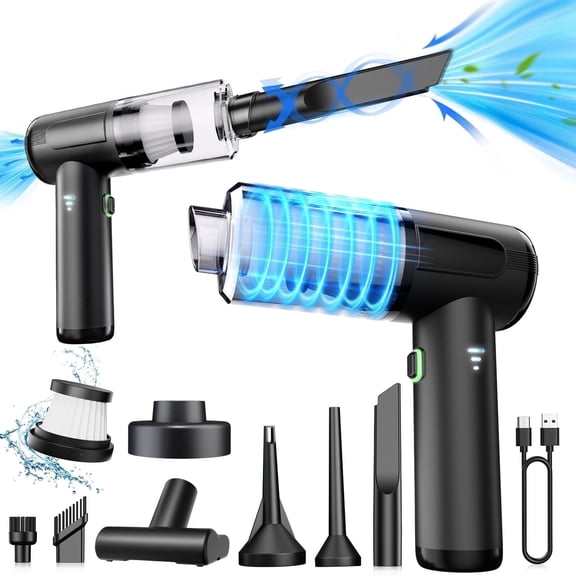 TRAKAR Car Vacuum Cleaner,3 Speed 4-in-1 20000PA High Power Portable Rechargeable Vacuum Cleaner with LED Light and Multi-Nozzles for Car, Home, Office, Pet