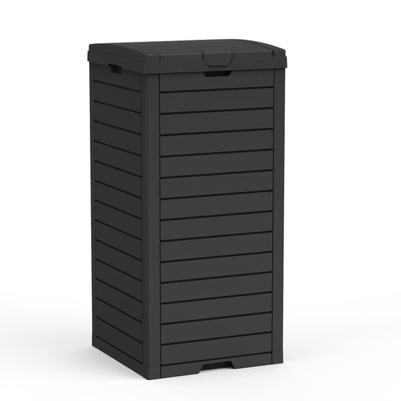 Joxxoaa 31 Gallon Trash Can | Waterproof Resin Trash Bin with Odor-Proof Lid | Equipped with Pull-Out Liquid-Collecting Drawer and Double-Lid Closure Design, Independence Day