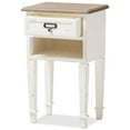 thumbnail image 3 of Bowery Hill Modern 1 Drawer Wood Nightstand in Weathered Oak White, 3 of 8