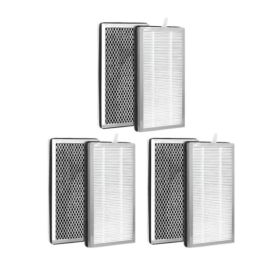 Nispira MA-15R True HEPA Replacement Filter Activated Carbon Compatible with Medify Air MA-15 Air Purifier. 6 Packs