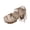 Beige, variant on Women Studded Lace Up Chunky Heel Sandals Open Toe Crisscross Adjustable Strap Summer Heightening Shoes, Black