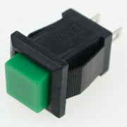 2x Square Push Button Switches 2-Pin Locking Green On/Off AC/DC