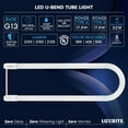 thumbnail image 7 of U Bend LED Tube Light, T8 T12, 17.5W (32W Equivalent), 3 Colors 3500K | 4000K | 5000K, 2100 Lumens, Fluorescent Light Tube Replacement, Direct or Ballast Bypass, UL Certified, G13 Base, 2-Pack, 7 of 7