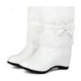 thumbnail image 4 of Women's Boot Furry Fluffy Short Snow Boot Mid-Calf Boots Warm Comfortable Outdoor Flat Shoes,Color:White,Size:6, 4 of 7