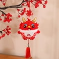 thumbnail image 5 of Kiskick Fluffy Dragon Pendant Dragon Plush Pendant Year of 2024 Mascot Cute Embroidery Pattern Chinese Zodiac Dragon Soft Stuffed Hanging Ornament Home Party, 5 of 8