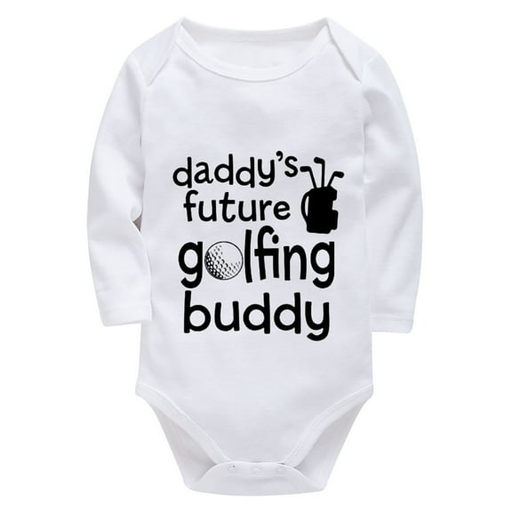 Daddy's Future Golfing Buddy Newborn Boy Outfits Long Sleeve Bring Home Outfits for Baby Girl White Girl Rompers