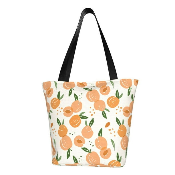 Fotbe Peaches Bolsa de Playa con Estampado, Bolsa de Hombro, Bolsa de Mano Espaciosa, Bolsa de Viaje Ligera, Bolsa de Compras Versátil