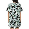 thumbnail image 6 of Susaid Panda And Eucalyptus Print Women's Pajama Set, Button-Up Sleepwear with Elastic Waist Shorts, Perfect for Lounging, Yoga, Beach, and Casual Wear-Medium, 6 of 7