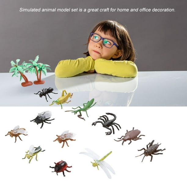 Juego de juguetes modelo de insectos, 12 piezas/juego de insectos de plástico blando para niños, juguete de modelo animal de plástico, elegante y moderno
