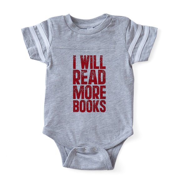 CafePress - I Will Read More Books - Cute Infant Baby Football Bodysuit