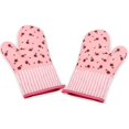 thumbnail image 1 of Guantes de horno, Mitones de cocina, Bbq Mitt, Resistente al Calor, Forro de algodón, Compatible con Micro Bbq de Panadería, Barbacoa, Cocinar, Parrilla, 1 Par (rosa Flowe Afortunado Sencillez, 1 of 2