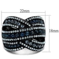 thumbnail image 2 of IP Black(Ion Plating) Stainless Steel Ring with Top Grade Crystal in Montana for Women Montana Stone Color Style TK2352 Size 9, 2 of 4