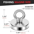 thumbnail image 5 of DIYMAG Strong Neodymium Fishing Magnets, 300 lbs(136 KG) Pulling Force Rare Earth Magnet with Countersunk Hole Eyebolt Diameter 1.98 inch(50 mm) for Retrieving in River and Magnetic Fishing, 5 of 6