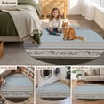 thumbnail image 5 of Aqua Floral Round Area Rug 7Ft Washable Circle Rugs for Dorm Laundry Room, Modern Farmhouse Leaves Brown Striped Non-Slip Carpet Floor Mats Indoor Outdoor Carpet Runner Aesthetic Home Decor, 5 of 8