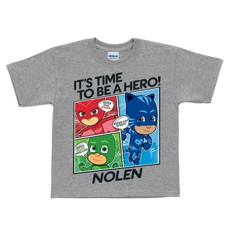 PJ Masks It's Time To Be A Hero Gray Toddler T-Shirt - 2T, 3T, 4T 5/6T