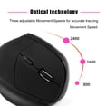 thumbnail image 4 of Vertical Mouse Wireless Rechargeable 2.4GHz Ergonomic Movement Speed 2400 6-Button Gaming & Office Mouse USB-C Charging Laptop Wireless Computer Mouse, 4 of 9