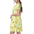thumbnail image 2 of Vsdgher Bananes pour Femmes Été 2025 Robes Midi Décontractées Légères Manches Courtes Col Rond Robe de Plage, 2 of 6